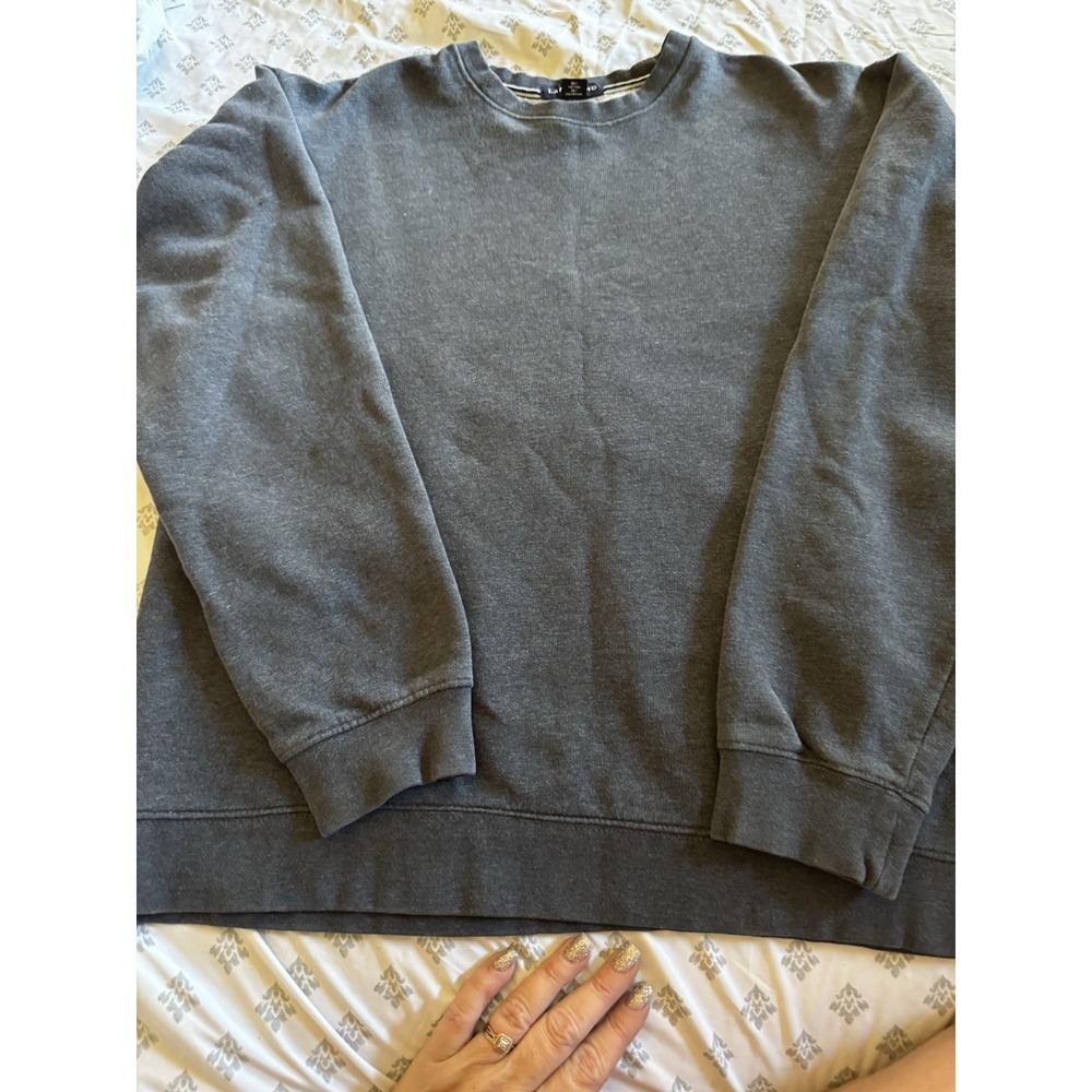 Land's End Sweatshirt Fleece 38-40 Cotton Men's Size M Gray EUC CT1